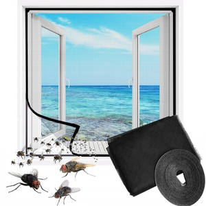 Mosquitera Moderna Negra para Ventana 150x150, Malla de Poliéster con Cierre Magnético de Fibra de Vidrio, Resistente a Insectos, Fácil de Instalar - Product Image 1