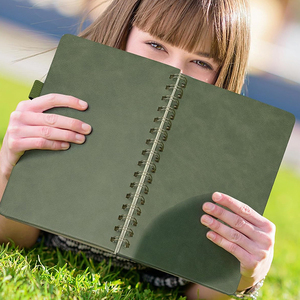 Carnet à spirales universel <span class=keywords><strong>pour</strong></span> hommes et femmes, adapté aux carnets de travail, carnets d'écriture, journaux intimes, pages épaisses - Carnets à spirales vert foncé - Product Image 3