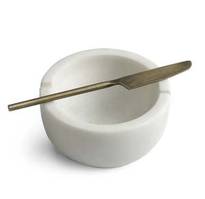 Caja de mantequilla de mármol con cuchillo de metal contenedor de almacenamiento de queso de forma personalizada de calidad superior para uso en restaurantes - Product Image 1