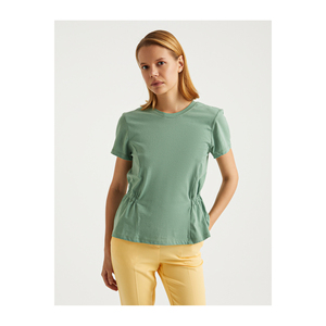 Camiseta Deportiva de Manga Corta con Cintura Fruncida para Mujer - Product Image 4
