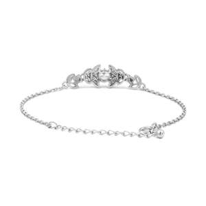 NOVAMART Fine Zarkan Vintage Silver <b>Bracelet</b> with Charm Flower Pattern Trendy Religious <b>Copper</b> Brass Bangles Perfect Gift Pearls - Product Image 4