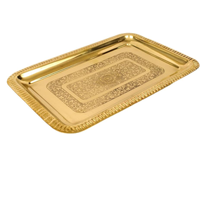<b>Table</b> Ware Brass serving <b>Tray</b> Standard Quality gold polished Brass Serving <b>Tray</b> Top Style for Food Serving <b>Tray</b> Top Selling - Product Image 3