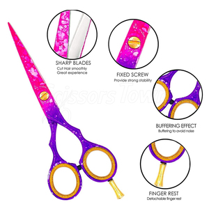 Tijeras de peluquero impresas personalizadas con diseño ergonómico, ideales para el corte de cabello de salón o hogar - Product Image 4