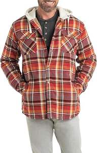 Boomletcorp 100% Cotton New Male Casual Hooded Regular Sleeve Jacket <b>Warm</b> Man <b>Clothes</b> Plaid Canvas Shirt <b>Men</b> Plus Size Fallanel - Product Image 6