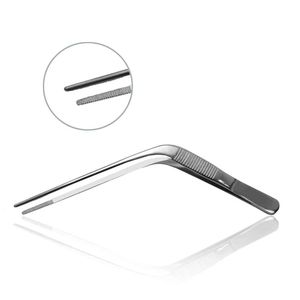 Pinces à épiler avec pointe dentelée en acier inoxydable, disponibles en version droite et incurvée, polies/brutes/multicolores - Product Image 5