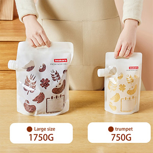 Trong suốt tái sử dụng chống ẩm niêm phong thực phẩm lưu trữ túi nhựa bao bì Gạo ngũ cốc Túi xách tay Túi vòi - Product Image 4