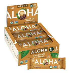 ALOHA Organic Plant-Based Protein <b>Bars</b> (Chocolate Espresso, 12-count) - Product Image 4