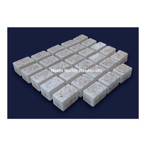 Caja con incrustaciones de mármol de aspecto precioso más hermoso con materiales de nácar caja de mármol para joyería y artículos de regalos de frutas secas - Product Image 1
