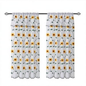 Tende Oscuranti in Poliestere 100% di Alta Qualità con Stampa Girasole Vintage Rustica, Motivo Girasole Giallo per Cucina e Soggiorno - Product Image 5