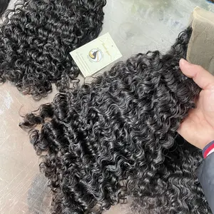 Commande personnalisée en gros 4x4 6x6 Extensions de cheveux humains Remy vietnamiens bruts non transformés Natural Wave Transparent pour HD Lace - Product Image 4