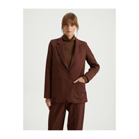 Blazers tissés pour femmes avec poches et broderie 3D - Design de veste élégant pour les femmes soucieuses de la mode