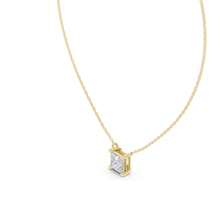 Collar con Colgante de Diamante CVD de Corte Princesa de 2.5 CT, Creado en Laboratorio, VVS-VS EF, Oro Rosa, Amarillo y Blanco de 18 y 14 Quilates, Estilo Minimalista - Product Image 4