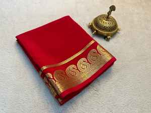 Custom Made Pure Viscose Silk <b>Saree</b> with Fancy Border for Women in Stock India - Product Image 6