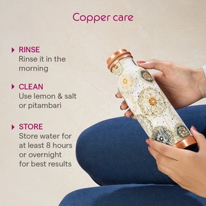 High Quality Printed Copper <b>Bottle</b> for Daily Use Pure Copper <b>Water</b> <b>Bottle</b> Eco Friendly Leakproof Flask for Home Office & Travel - Product Image 4