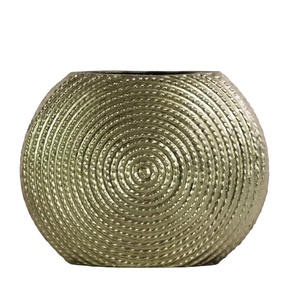 แจกันดอกไม้โลหะทรงกลมสีทองสำหรับโรงแรมบ้านห้องนั่งเล่นแจกันโลหะตกแต่งโต๊ะ - Product Image 3