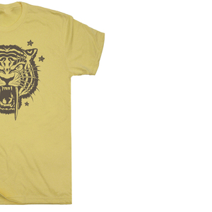 <b>Men's</b> Yellow Tiger Print Short Sleeve T-Shirt Oversized Fit O-Neck Casual Jersey Cotton 100% Cotton Quick Dry Digital Printed - Product Image 6