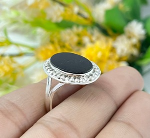<b>925</b> <b>Sterling</b> <b>Silver</b> <b>Ring</b> for Women Handmade Natural Black Tourmaline Gemstone Bezel Setting Wedding Occasion - Product Image 2