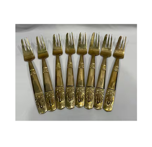 Fourchette en laiton de qualité incroyable Poignée de fleur de rose Designer Fourchette en laiton pur de qualité supérieure très vendue - Product Image 4