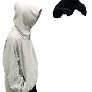 เสื้อฮู้ดทรงหลวมเปิดไหล่คอเสื้อฮู้ดแบบกำหนดเองครึ่งคอ - Product Image 4