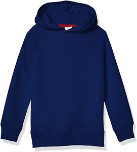 Unisex <b>Navy</b> Blue Cotton Blend Pullover <b>Hoodie</b> Soft Fleece Hooded Sweatshirt with Kangaroo Pocket for Comfort - Product Image 1