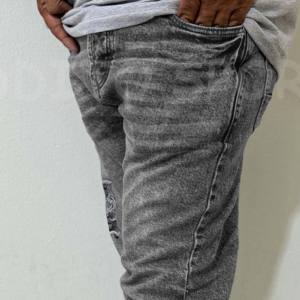 Wholesale Customized Men's High Street Jeans New Fashion Regular Straight Work <b>Denim</b> Pants Plus Size Knitted Embroidered Quick - Product Image 6