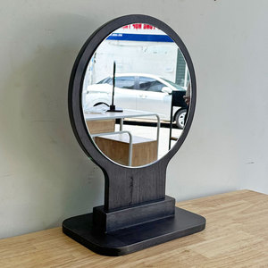 GNG007 Brown Wood Desktop Makeup <b>Mirror</b> 2x Magnification Single-Sided <b>Foldable</b> Cosmetic <b>Mirror</b> with Box Packaging - Product Image 3