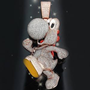 สร้อยคอจี้เพชรโมอิสเงินสเตอร์ลิงสำหรับเครื่องประดับแฟชั่น - Product Image 6