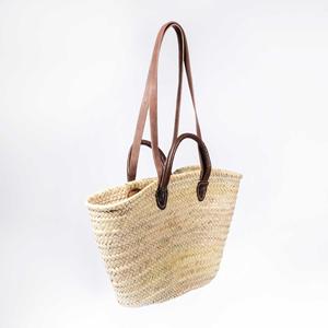 Bolso Tote de Hojas de Palma Tejido a Mano con Cierre Abierto, Dos Asas de Cuero, Capacidad de 3L+ y Correa para el Hombro para Mujer - Product Image 2