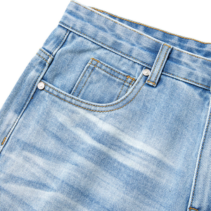 Pantalones vaqueros cortos para hombre, ropa de calle vintage desgastada, pantalones cortos de mezclilla transpirables de retazos para hombre - Product Image 5