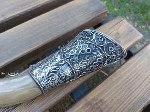 Viking Home Hotel, la mejor calidad, artesanías naturales pulidas, diseñado para fiesta de boda, conjunto de cuerno decorativo, par de cuerno para beber Natural - Product Image 2