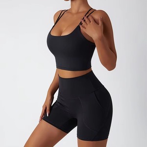 <b>Women</b> Active Wear Sports Bra and <b>Short</b> Set Gym Workout Fitness Exercises <b>Yoga</b> Top Comfort Stretch Bras and <b>Shorts</b> Set - Product Image 5