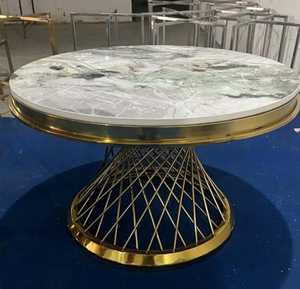 New Vision Elysian Stainless Steel Coffee <b>Table</b> Marble <b>Top</b> | <b>Mirror</b>-Finish Luxury Contemporary Design | Customizable Size Living - Product Image 2