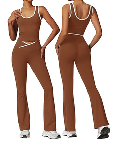 Conjuntos de Yoga para Mujer, Conjuntos Deportivos de 2 Piezas - Conjuntos de Yoga sin Costuras con Lavado Ácido, Shorts y Top Corto a Juego, Conjunto de Ropa Deportiva para Gimnasio - Product Image 1