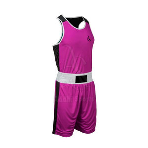 Tenue de boxe personnalisée de haute qualité, 100% polyester, légère, respirante, ensemble veste et short de boxe, vêtements d'entraînement professionnels pour les combats - Product Image 4
