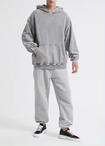 Sweat à capuche surdimensionné et lavé à la cire pour hommes de haute qualité 100% coton style pull par les fabricants - Product Image 2