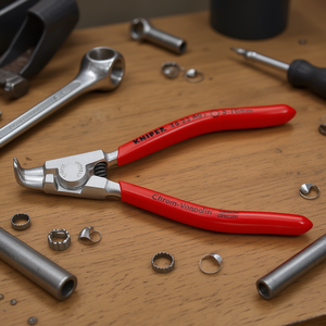 Alicates para Anillos de Retención Knipex Cromados con Mangos Recubiertos de Plástico y Puntas Anguladas a 90° para Anillos Externos en Ejes - Product Image 3