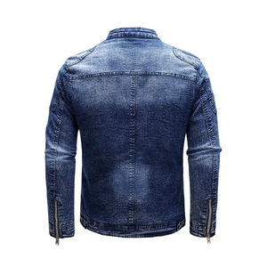 Custom Blue Washed Embroidery Logo Denim Shorts and Jackets <b>Set</b> Two-Piece Heavyweight Fashion for Men Made - Product Image 3