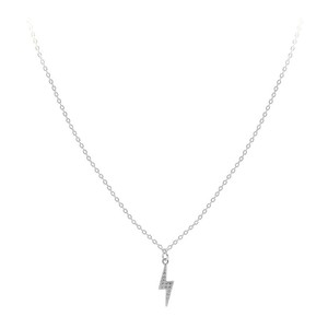 Collana a Catena Tradizionale in Argento Sterling Ipoallergenico con Micro-Incastonatura Placcata in Rodio Trendy con Zirconia Cubica 40cm - Product Image 3