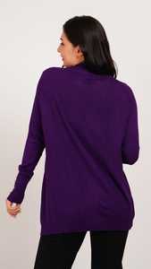 Cárdigan frontal abierto para mujer 2024, suéteres de lana con botones de gran tamaño y cuello en V, diseño elegante holgado - Product Image 3