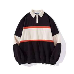 Camiseta Jersey de Manga Larga a Rayas Unisex de 280G Directo de Fábrica, Estilo Polo de Alta Calidad en Tallas Grandes - Product Image 3