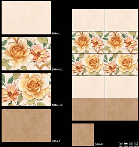 กระเบื้องบุผนังดิจิตอล 300X450 มม. เคลือบเงาและเคลือบพื้นผิวแสงเข้มสูงสีอ่อนกว่าที่คิดไว้สี FAMILIUR - Product Image 1