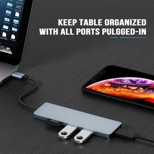 Фабрика <span class=keywords><strong>Shenzhen</strong></span> ODM OEM Usb порт концентратор 5 в 1 USB 3,0 Por концентратор алюминиевая док-станция совместимая Tf/sd карта для ноутбука - Product Image 3