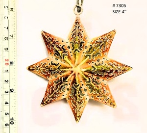 Adorno de árbol de Navidad de estrella colgante de Metal completo de doble cara, acabado elegante, decoración de regalo de Navidad para el hogar - Product Image 5