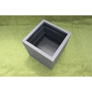 Macetero Cuadrado Clásico de FRP |   Jardinera de Fibra de Vidrio con Textura Rugosa para Interiores y Exteriores, con Orificio de Drenaje, Ligera, para Centros Comerciales - Product Image 3