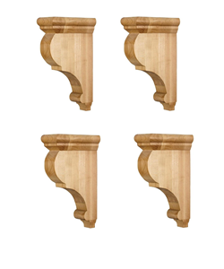 Corbeaux de support mural en bois massif solides et durables parfaits pour les étagères flottantes Corbeaux en bois de conception intérieure de maison - Product Image 1