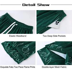 Shorts en maille pour hommes 2026, logo personnalisé de haute qualité, shorts de sport pour hommes grande taille, shorts de rue pour hommes, logo personnalisé - Product Image 6
