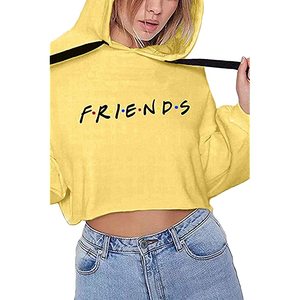 Crop Top sudaderas con capucha bordadas técnicas impresas Anti-Shrink antiarrugas Anti-Pilling transpirable corto con capucha frontal para invierno - Product Image 4