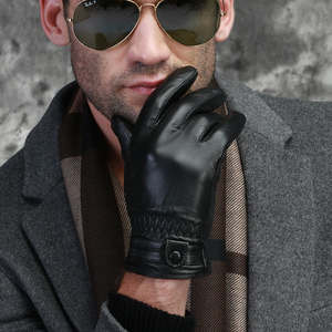 Guantes de conducción de invierno de cuero Premium Unisex personalizados al por mayor de alta calidad moda negro dedo completo pesca fiesta Casual - Product Image 4