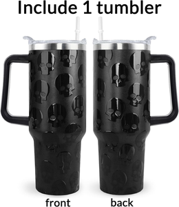 Gobelets en acier inoxydable 40oz personnalisés avec couvercle en paille couleur cuivre crème imprimé léopard KC Chiefs pour café instantané par les commerçants - Product Image 5