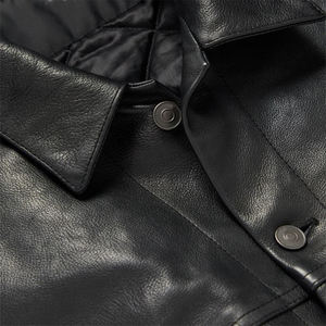 Chaqueta de cuero de camionero ajustada para hombre de alta calidad genuina Chaquetas de cuero clásicas High Street Moto Biker chaqueta casual inteligente - Product Image 2